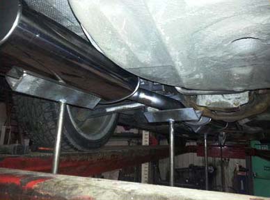 The exhaust parts are aligned and modified where needed